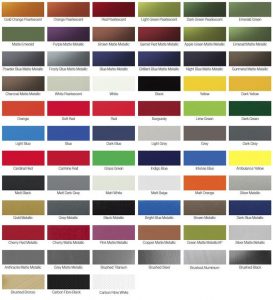 colour chart of chrome- vinyl